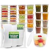 Freshware [60 Pack 8, 16, 32 oz, 20 sets each size Food Storage Containers with Lids, Plastic Del...