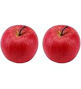 HEVSTIL 2Pack Artificial Apple, Fake Apple Fake Fruit Artificial Fruits Lifelike Simulation for D...