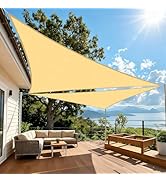 Amagenix 14'X14'X19.8' Sun Shade Sail Triangle Sand UV Block Breathable Outdoor Canopy Sunshades ...