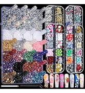FANDAMEI Nail Charms, Nail Gems, Bedazzling Kit for Nail, Nail Rhinestones | 18000pcs Nail Art Rh...