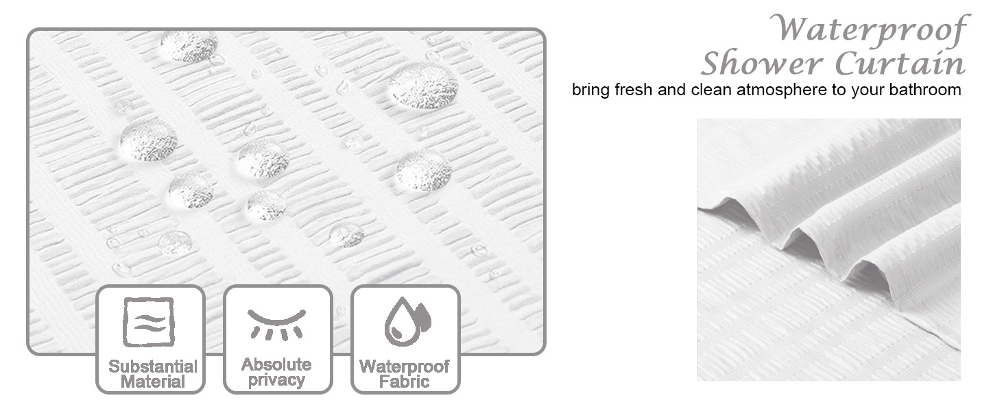 Aiyufeng White Shower Curtian