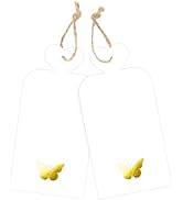joycraft 100Pcs Gift Tags with String, 4x2 in Blank Tags with Gold Foil Butterfly, White Paper La...