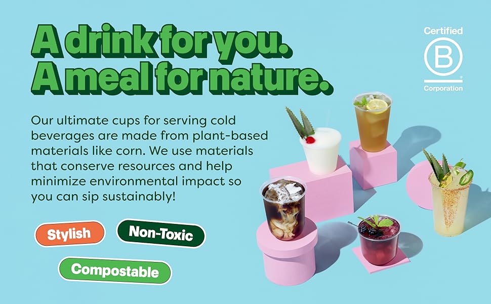 Natural, stylish, non-toxic, cold beverages, plant-based, b corp