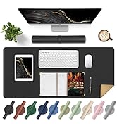 Non Slip Desk Mat, 31.5" x 15.7" PU Leather Desk Pad, Cork Desk Mat for Desktop, Desk Pad for Key...
