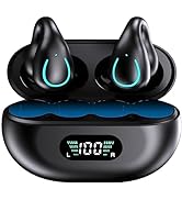 MALIHOO Open Ear Air Conduction Headphones Bluetooth 5.3,Ear Clip Wireless Earbuds with Digital D...