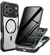 seacosmo for iPhone 17 Pro Max Case, Full Body Bumper with Built-in 9H Tempered Glass Privacy Scr...
