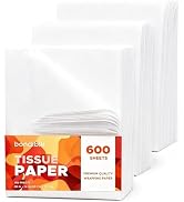 bondibili 600 Sheets White Tissue Paper for Gift Bags Bulk, 14"x20" Acid Free Tissue Paper for Pa...