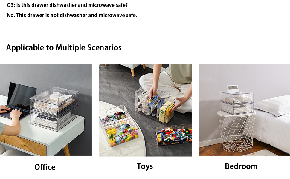Organizer for Fridge Clear Drawer Containers with Handle Divided Organization for Produce Saver