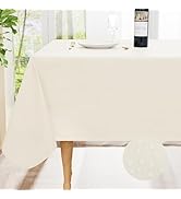 smiry Rectangle Table Cloth 60x84 Inch, Waterproof Vinyl Tablecloth with Flannel Backing, SpillPr...