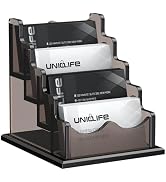 Uniclife Acrylic Business Card Holder for Desk 4 Slots Horizontal Business Card Display Stand for...