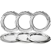 ZENFUN 6 Pack Silver Charger Plates - Stainless Steel Dinner Chargers with Spiral Design for Deco...
