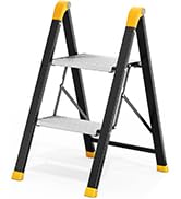 KINGRACK Aluminum Step Ladder, 2 Step Ladder Folding Design, Step Stool Foldable with Safe Grip, ...