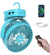 Camping Fan with Remote Control - 12000mAh Rechargeable Battery Powered Fan, Camping Fans for Ten...