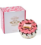Thoughtfully Pets, Pink Dog Happy Birthday Mini Cookie Cake, Peanut Butter Flavored, Hand Decorat...