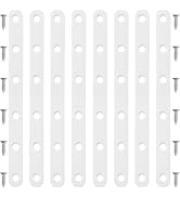 8 Pack White Straight Brackets, 8 Inch Stainless Steel Flat Brace Mending Plates, Heavy Duty Repa...