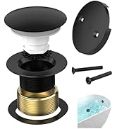 Sogmeter Matte Black Tub Drain Kit with Hair Catcher, Premium Brass Mushroom Tip-Toe Bathroom Tub...
