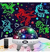 Unicorn Gifts Toys for 1-12 Year Old Girls.Unicorn Night Light Projector for Girls.Kids White Noi...