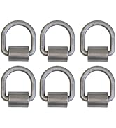 Boxer ½” Weld-On Heavy Duty Forged D Rings, 6 Pack 12,000 Pounds, Raw Finish, for Flatbeds Tie-Do...
