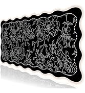 L-SPOUTTO Vintage Floral Mouse Pad,Aesthetic Scalloped Desk Mat XXL Large Gaming Mousepad,35.4x15...