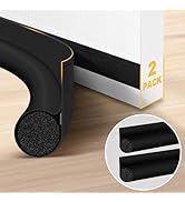 HomeProtect Door Draft Stopper 2 Pack Adjustable, Door Sweep for Bottom of Door, Weather Strippin...
