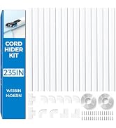 Yecaye 235in Wall Cord Hider for 3-4 Cords, On-Wall Cord Cover Channel, Long Cable Concealer, Cab...