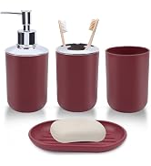 4-Piece Bathroom Accessories Set Plastic Bathroom Accessory Set Toothbrush Holder Toothbrush Cup ...