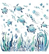 decalmile Under The Sea Seaweed Wall Decals Sea Turtle Ocean Grass Jellyfish Wall Stickers Baby N...