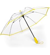 ShedRain Kids Light Up Umbrella – Clear See-Through Bubble Umbrella with Yellow Trim & Handle, Ma...