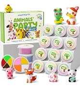 Air Dry Clay for Kids,12 Animals Theme Party Foam Clay,Ultra Light Modeling Clay Kit, DIY Art and...