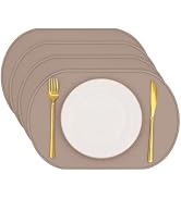 yuuzue Silicone Placemat Set of 4, Heat Resistant Placemats for Dinning Table, Reusable Portable ...