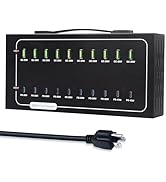 580W USB Charging Station, 20 Port Fast Charging Station for Multiple Devices, Dual PD 45W USB C ...