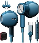 USB C Headphones for iPhone 16 Pro Max 15 Plus, Type C Headphone Wired Earbuds with Mic HiFi Magn...