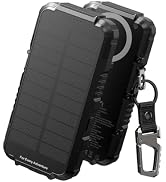 Dexnor 27,000mAh Solar Power Bank Portable Charger, Fast Charging External Battery Pack with LED ...