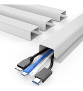 DELAMU 4 Pack Cable Management Under Desk - Office & Home Cable Organizer,J-Channel Cable Managem...