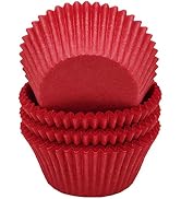 Mombake Premium Red Greaseproof Cupcake Liners Muffin Paper Baking Cups Standard Size, 100-Count