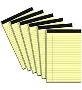 Small Legal Pads 5x8 Notepad, 6 Pack Note Pads 5x8 College Ruled Writing Pads Yellow Legal Note P...