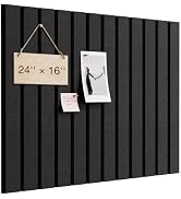Woovio Felt Bulletin Board 24"×16" Cork Board Alternative Black | Office Pin Board with 30 Adhesi...