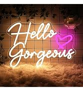 Neonawall Hello Gorgeous Neon Signs Light for Wall Decor, Light Neon Signs for Wedding,Home, Birt...