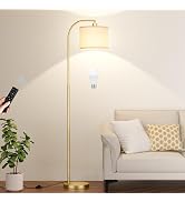Ambimall Arc Floor Lamp with Remote and Stepless Dimmable Bulb, Colors Temperature & Brightness A...