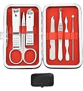 Nail Clipper Set Manicure Set Men Stainless Steel Nail Clippers Kit with Portable Travel Case, Pe...