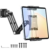 OHLPRO Tablet Wall Mount Holder for iPad with 360° Rotating Adjustable 2-Stage Foldable Aluminum ...