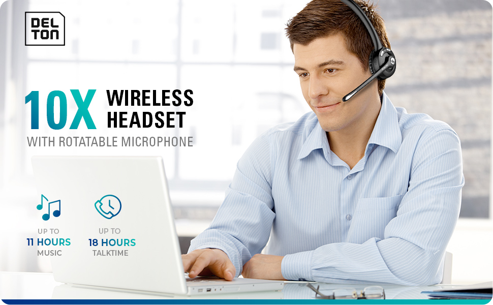 wireless headphones for cell phone skype game laptop bluetooth trucker driver headset microphone