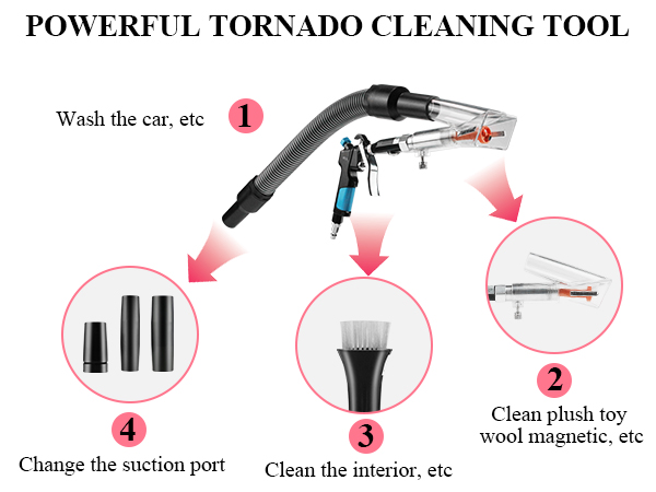 2in1 Car Interior Detailing Air Blow Gun & vacunm Gun