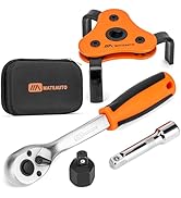 MateAuto 3-Jaw Adjustable Oil Filter Wrench Set from 2-1/8 to 4-1/2 inches(54-115mm), Universal O...