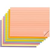 8 Pack Lined Sticky Notes 8x6 in Post,400 Sheets Large Ruled Post Stickies,50 Sheets/pad Bright S...