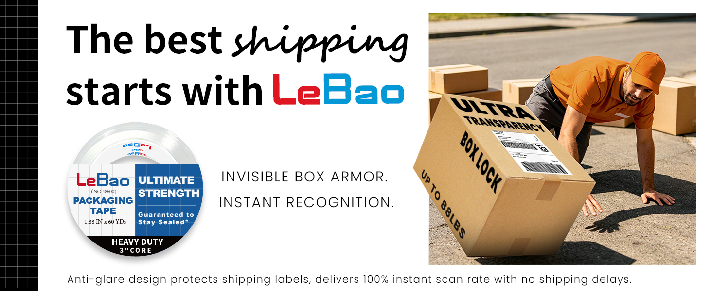 lebao ecommerce shipping tape high volume business parcel packing tape