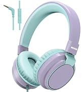 MIDOLA Headphone Kids Volume Limited 85/110dB Wired Over-Ear/On-Ear Foldable Headset with Inline ...