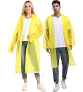 Rain Ponchos for Adults Reusable - Borogo 2Pcs Raincoats Emergency Survival with Hoods and Sleeve...