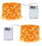 Joomer Orange Battery Operated Halloween Fairy Lights, 16.4FT 50LED 2 Modes | Cuttable Starry Lig...