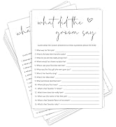 Bridal Shower Game Cards for Guests, Fun Wedding Shower Party Activities, 25 What Did The Groom S...